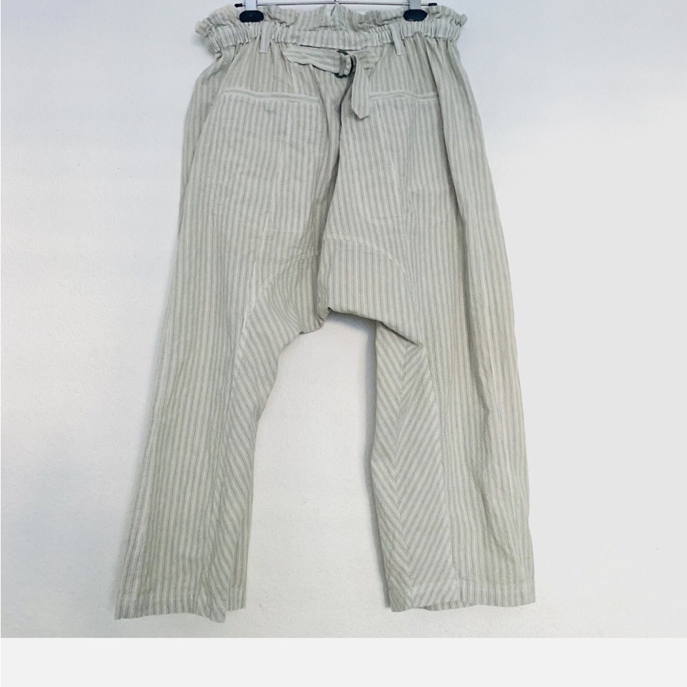 Free People Runyon Oversize Stripe Pant Harem Pale Blue Drawstring Size XS - Picture 6 of 10